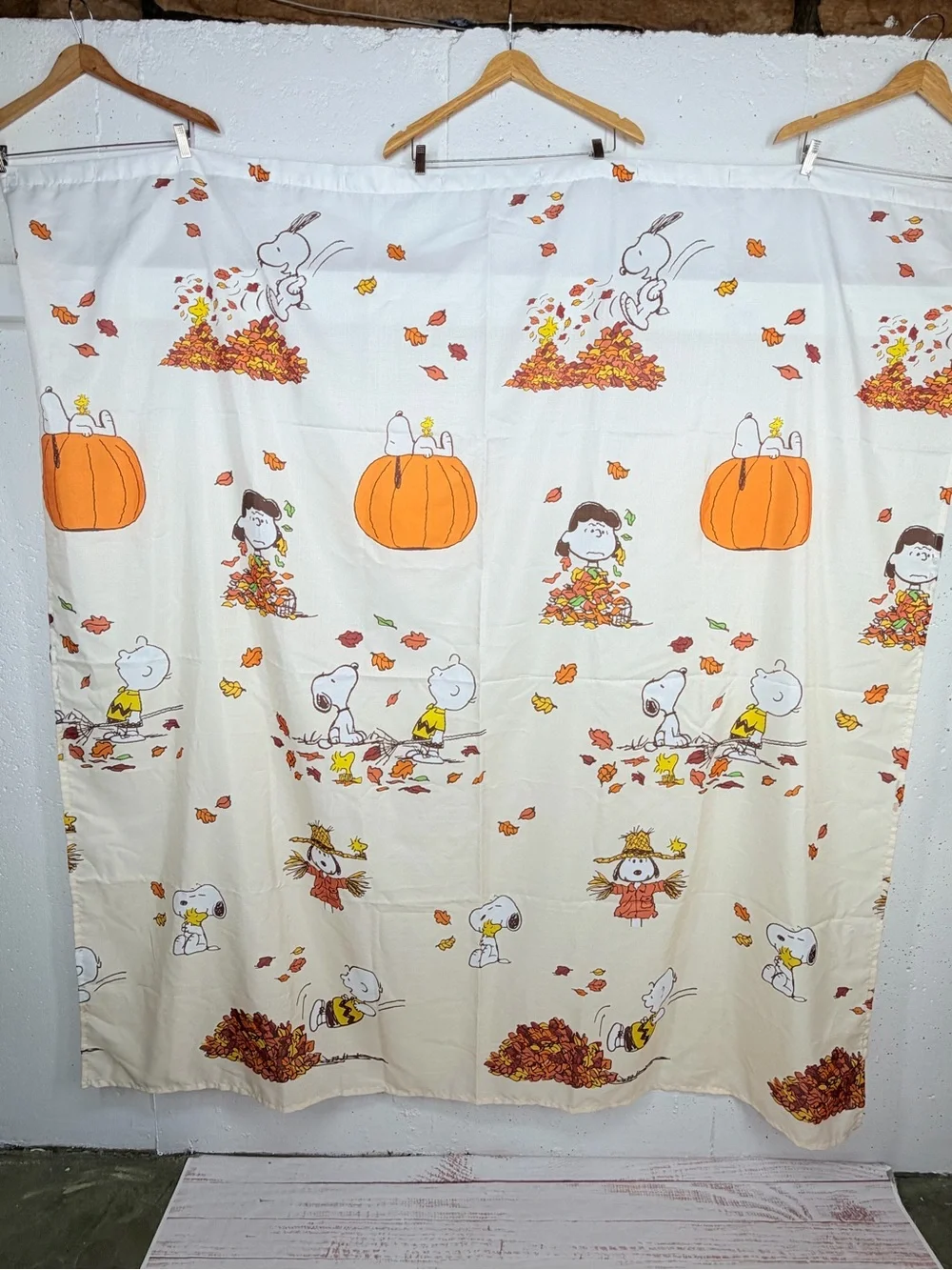 Peanuts Celebrate Together Snoopy & Woodstock Halloween Fall Shower Curtain